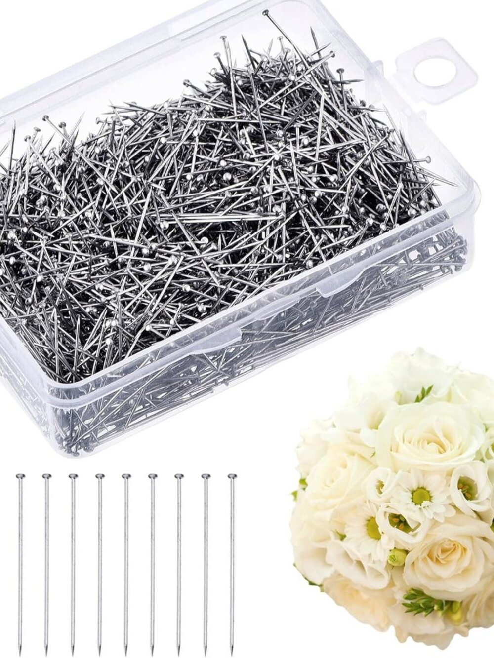 4000 Pieces 1 1/16 Inch Head Pins Diamond Head for Sewing Craft